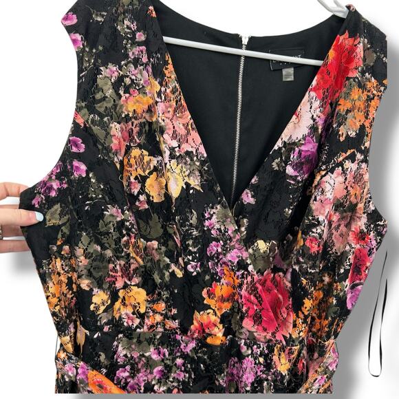 Lane Bryant Floral Lace Dress Size 18W Layered Surplus Cocktail Career Office - Picture 4 of 8